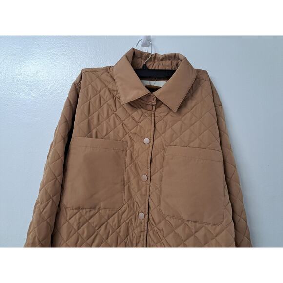Amazon Aware Womens Quilted Overshirt Camel , Size XXL - Picture 2 of 14
